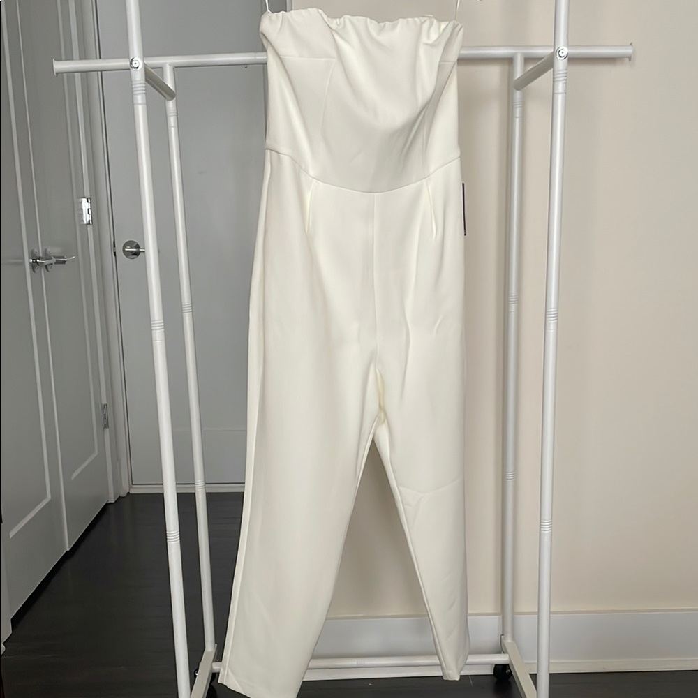 Express Strapless White Jumpsuit